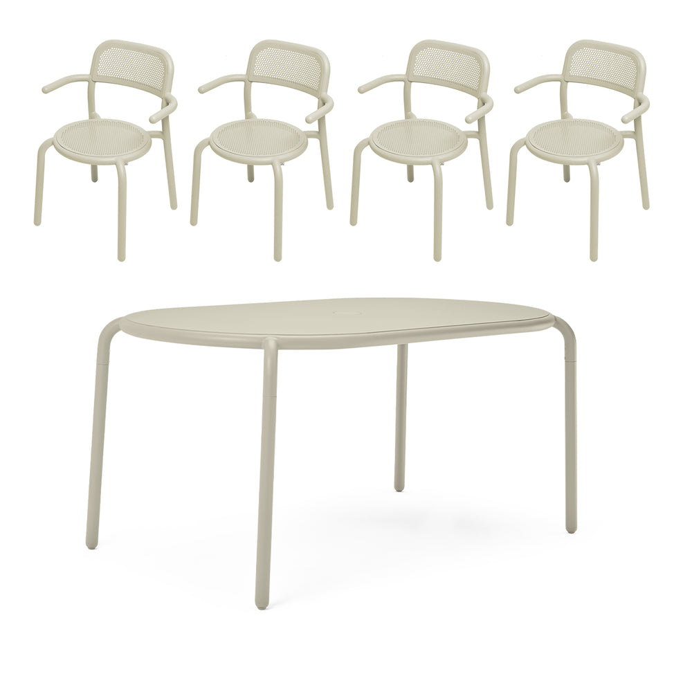 Toni Tavolo & 4x Armchair Set